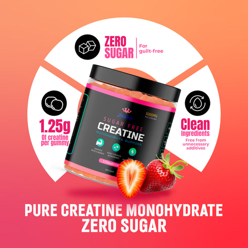 Blueberry- Sugar Free Creatine Monohydrate Gummies - Power Cubes - 120 count