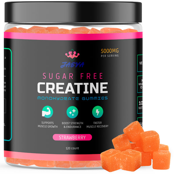 Strawberry- Sugar Free Creatine Monohydrate Gummies - Power Cubes - 120 count