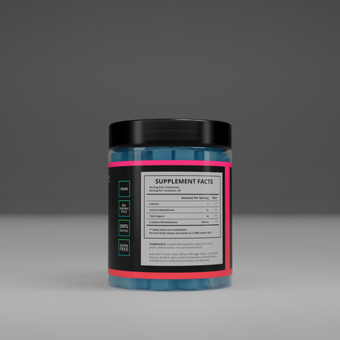 Blueberry- Sugar Free Creatine Monohydrate Gummies - Power Cubes - 120 count