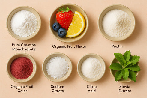 Lemon- Sugar Free Creatine Monohydrate Gummies - Power Cubes - 120 count